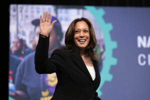 Harris says Biden ‘courageous’ for choosing to step aside