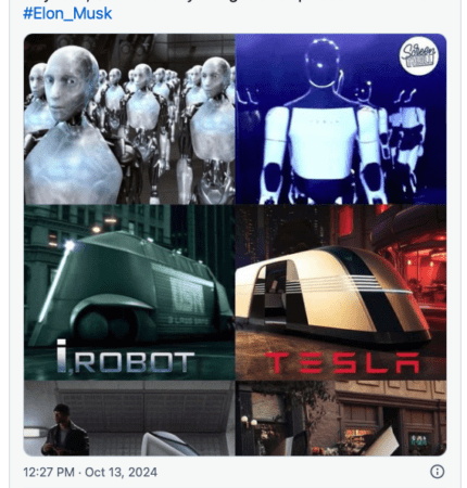 Hollywood director accuses Elon Musk of copying designs for Tesla Robots and Cybercab