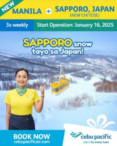 Cebu Pacific to launch direct flights between Manila and Sapporo