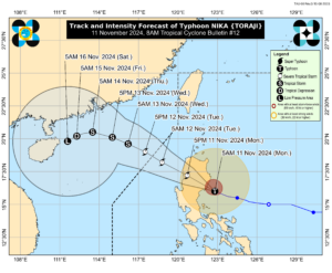 Nika intensifies to typhoon, Signal No. 4 raised in Isabela and Aurora