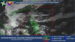 PAGASA: Tropical cyclone may hit Philippines before Christmas Day